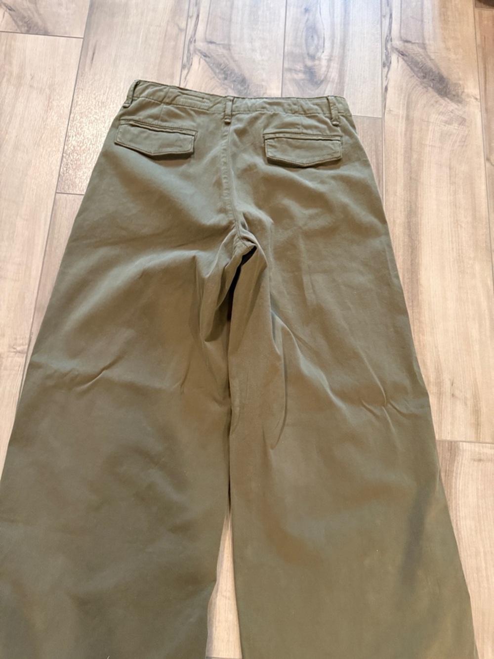 NEW Rag & Bone High Rise Wide Leg Chino Pants Trousers in Olive Color. Size 8. - Picture 9 of 16